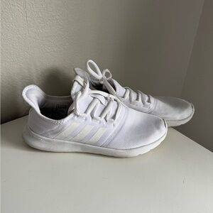 Adidas All-White Athletic Shoes